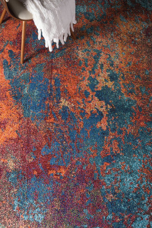 2' X 4' Atlantic Abstract Power Loom Non Skid Area Rug
